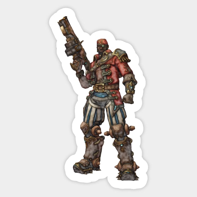 Overwatch Baptiste Buccaneer Sketch Sticker by Green_Shirts